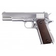 Страйкбольный пистолет WE Colt M1911A1 Silver, коричневые накладки (WE-E006A) - фото № 1