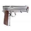 Страйкбольный пистолет WE Colt M1911A1 Silver, коричневые накладки (WE-E006A) - фото № 6