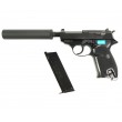 Страйкбольный пистолет WE Walther P38 GBB Black, с глушителем - фото № 4