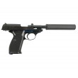 Страйкбольный пистолет WE Walther P38 GBB Black, с глушителем - фото № 5