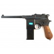 Страйкбольный пистолет WE Mauser 712 Black, кобура-приклад, длинный магазин - фото № 1