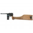 Страйкбольный пистолет WE Mauser 712 Black, кобура-приклад, длинный магазин - фото № 2