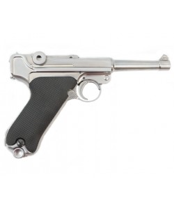 Страйкбольный пистолет WE Luger P08 4” Silver (WE-P004)
