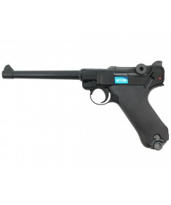 Страйкбольный пистолет WE Luger P08 6” Black (WE-P002)