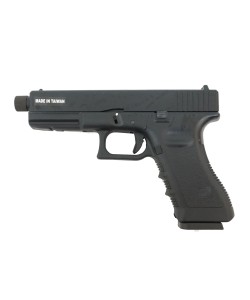 Страйкбольный пистолет KJW KP-17 Glock G17 TBC Gas Black, удлин. ствол
