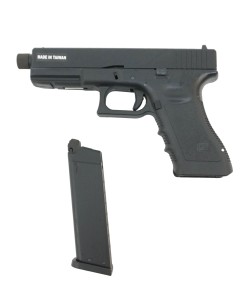 Страйкбольный пистолет KJW KP-17 Glock G17 TBC Gas Black, удлин. ствол