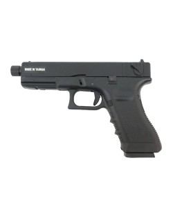Страйкбольный пистолет KJW KP-18 Glock G18 TBC Gas Black, удлин. ствол