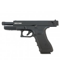 Страйкбольный пистолет KJW KP-18 Glock G18 TBC Gas Black, удлин. ствол