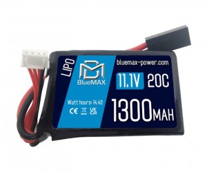 Аккумулятор BlueMAX Li-Po 11.1V 1300mah 20C PEQ/AN-15, 65x43x17 мм