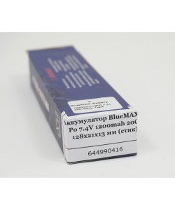 Аккумулятор BlueMAX Li-Po 7.4V 1200mah 20C Stick, 128x21x13 мм