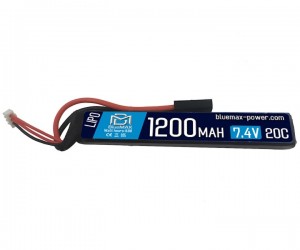 Аккумулятор BlueMAX Li-Po 7.4V 1200mah 20C Stick, 128x21x13 мм