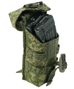 Подсумок Wartech MP-108 «Ратник» под 2 магазина АК-серии, закрытый (цифра EMP)