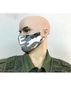 Защитная маска многоразовая 1-слойная (зимний камуфляж) 3 шт.