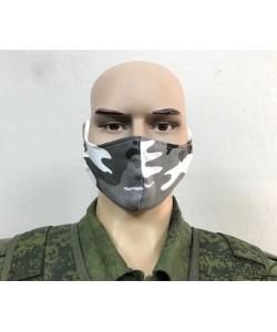 Защитная маска многоразовая 1-слойная (зимний камуфляж) 3 шт.