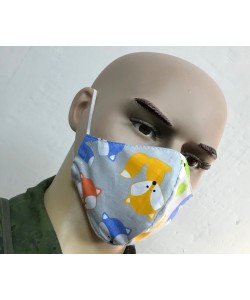 Защитная маска многоразовая детская 2-слойная (разноцвет) 3 шт.