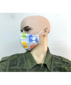 Защитная маска многоразовая детская 2-слойная (разноцвет) 3 шт.