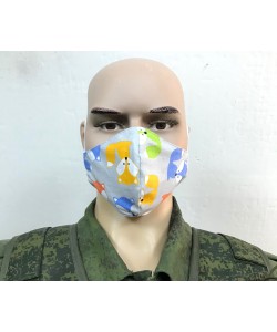 Защитная маска многоразовая детская 2-слойная (разноцвет) 3 шт.
