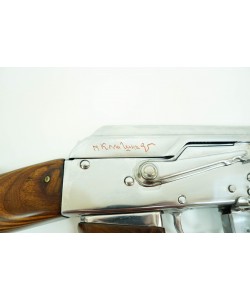 Макет учебный автомат Калашникова АК-74 (ММГ, хромированный, дерево)