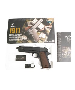 Страйкбольный пистолет KJW Colt M1911A1 TBC Gas GBB, удлин. ствол