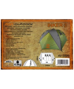 Палатка-автомат 3-местная AVI-Outdoor Inker 3 grey, 310x220x120 см (5899)