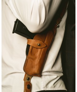 Кобура наплечная ПМ комбинированная рыжая