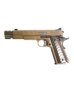 Страйкбольный пистолет KJW KP-16 Colt 1911/M45A1 Gas FDE, удлин. ствол