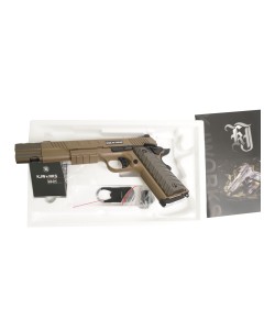 Страйкбольный пистолет KJW KP-16 Colt 1911/M45A1 Gas FDE, удлин. ствол