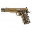 Страйкбольный пистолет KJW KP-16 Colt 1911/M45A1 CO₂ FDE, удлин. ствол - фото № 1