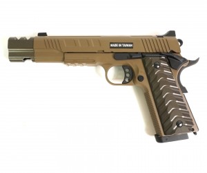 Страйкбольный пистолет KJW Colt 1911/M45A1 CO₂ FDE, удлин. ствол (KP-16.CO2)