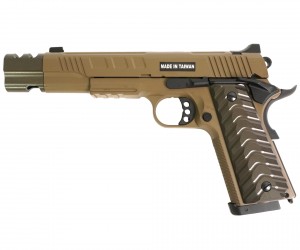 Страйкбольный пистолет KJW KP-16 Colt 1911/M45A1 CO₂ FDE, удлин. ствол