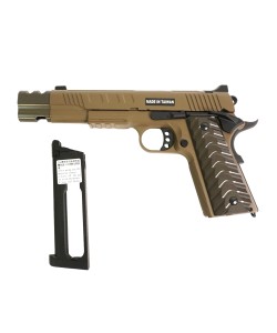 Страйкбольный пистолет KJW KP-16 Colt 1911/M45A1 CO₂ FDE, удлин. ствол