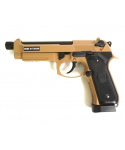 Страйкбольный пистолет KJW Beretta M9A1 TBC CO₂ Tan, удлин. ствол