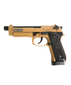 Страйкбольный пистолет KJW Beretta M9A1 TBC CO₂ Tan, удлин. ствол