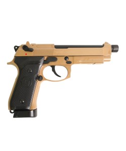 Страйкбольный пистолет KJW Beretta M9A1 TBC CO₂ Tan, удлин. ствол