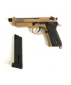 Страйкбольный пистолет KJW Beretta M9A1 TBC CO₂ Tan, удлин. ствол