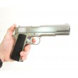 Страйкбольный пистолет WE Colt M1911A1 Silver, черные накладки (WE-E006B TAC) - фото № 7