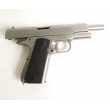 Страйкбольный пистолет WE Colt M1911A1 Silver, черные накладки (WE-E006B TAC) - фото № 6