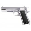 Страйкбольный пистолет WE Colt M1911A1 Silver, черные накладки (WE-E006B TAC) - фото № 1