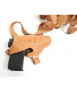 Кобура оперативная для ПМ, X-образная с обоймой (нат. кожа-юфть) коричневая