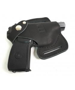 Кобура-бабочка поясная для ПМ (нат. кожа) черная