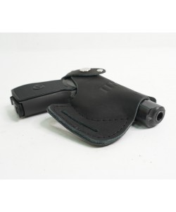 Кобура-бабочка поясная для ПМ (нат. кожа) черная