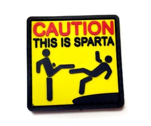 Шеврон ”Caution: This is Sparta”, PVC на велкро, 55x55 мм