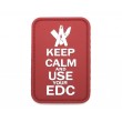 Шеврон ”Keep Calm and EDC”, PVC на велкро, 75x50 мм (красный) - фото № 1