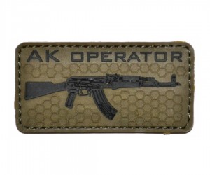 Шеврон ”AK Operator”, PVC на велкро, 80x40 мм (Olive)