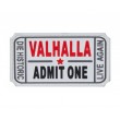 Шеврон ”Valhalla admit one”, PVC на велкро (белый) - фото № 1