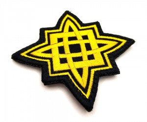 Шеврон ”Звезда Руси”, вышивка (желтая на черном)
