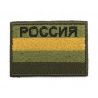Шеврон ”Флаг Россия с надписью”, вышивка, 60x80 мм (зеленый) - фото № 1