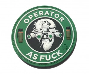 Шеврон ”Operator as Fuck”, PVC на велкро, 80x80 мм