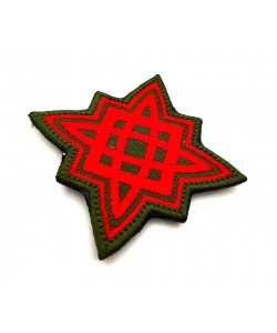 Шеврон ”Звезда Руси”, вышивка (красная на оливе)
