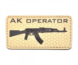 Шеврон ”AK Operator”, PVC на велкро, 80x40 мм (Tan)